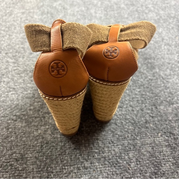 TORY BURCH Women’s Adonis Wedge Espadrille Platform Sandal Khaki/Tan size: 11 - Picture 3 of 13